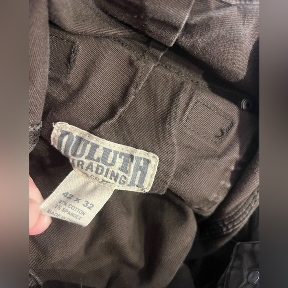 Duluth Trading Co Flex Fire Hose Pants Men's Measured 40x29 Dark Brown Workwear - Picture 4 of 6